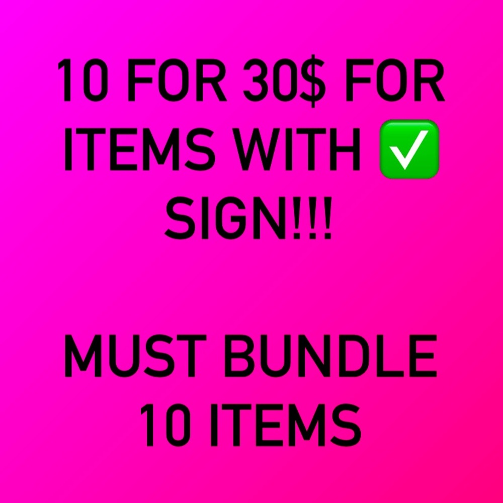 Bundle 10 items with ✅ sign receive 30$ offer automatically